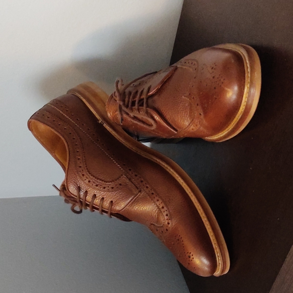 Charles Tyrwhitt Pebbled Leather Wingtip Dress Shoe - Size 9 1/2
